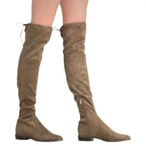 Marc Fisher Over The Knee Boots Taupe Faux Suede OTK Boots Size‎ 7.5
